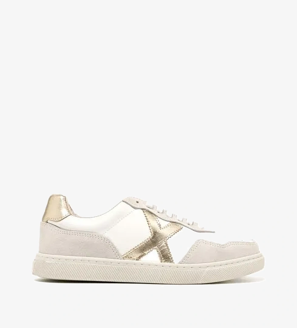 Kadın Sneaker ( Günlük) RC-25Y-006-M44 John May Beyaz Cilt-Altın - Görsel 1