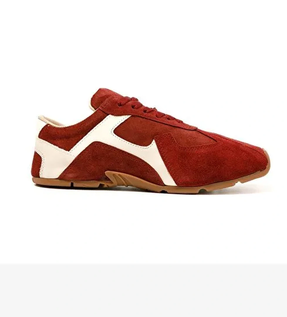 Kadın Sneaker ( Günlük) RC-25Y-187-MIU1005 John May Bordo Süet-Bej Cilt - Görsel 1