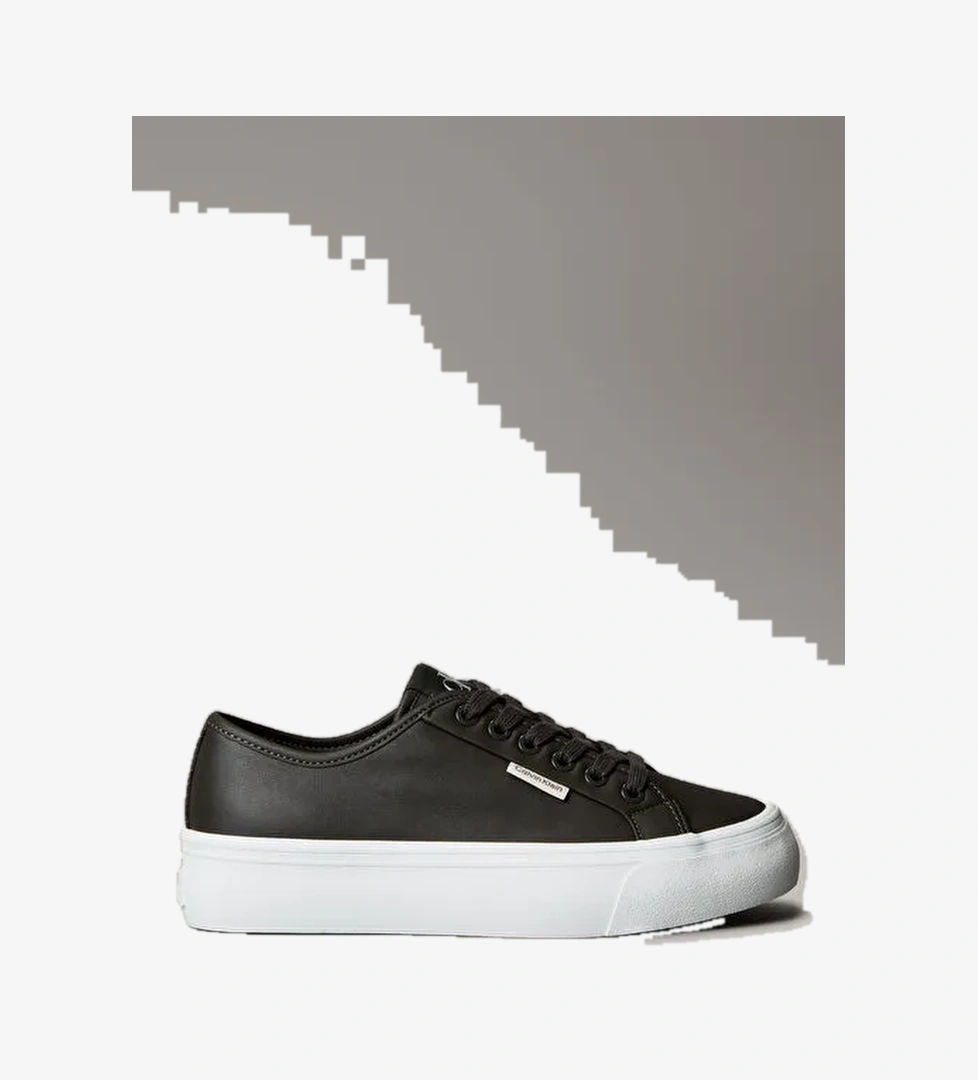 Calvin Klein Siyah Kadın Deri Sneaker YW0YW01932PAR - Görsel 1