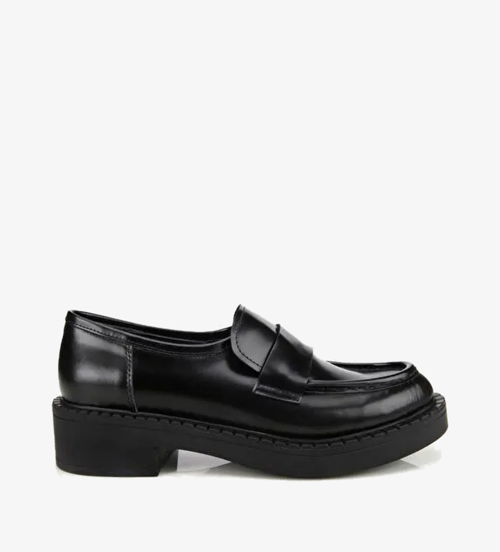 Kadın Açma Deri Siyah Günlük Loafer 01AYH312990A100 - Görsel 1