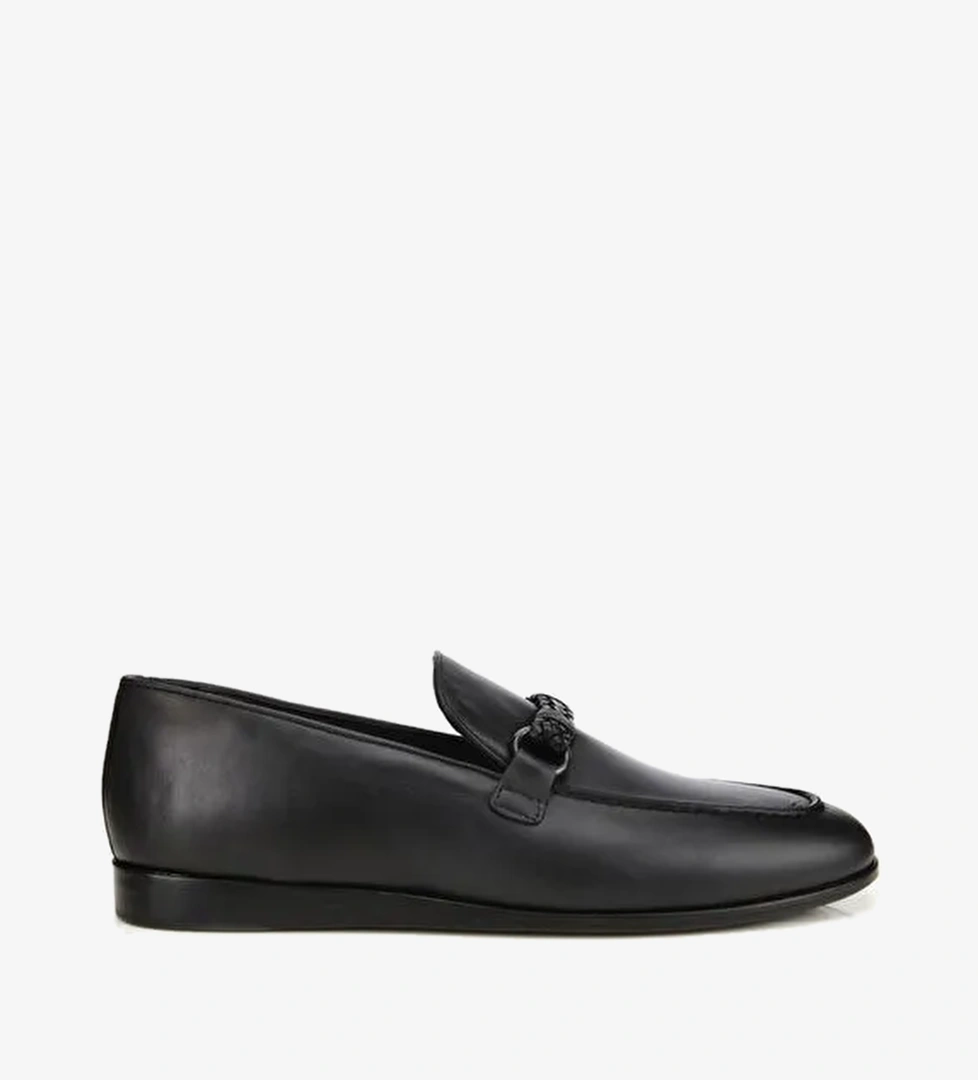 Erkek Deri Siyah Toka Detaylı Klasik Loafer 02AYH313510A100 - Görsel 1
