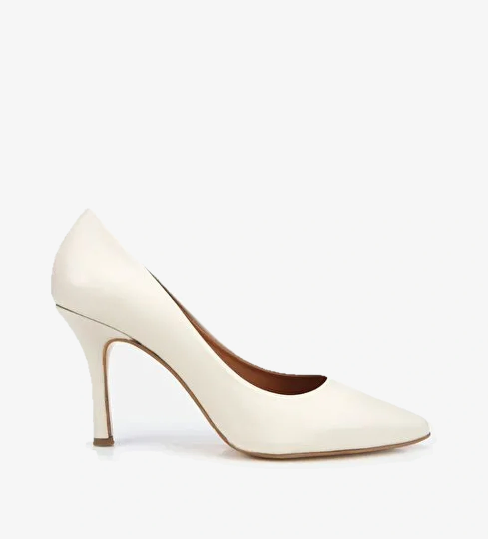 Kadın Deri Ekru Yüksek Topuklu Stiletto 01AYH312530A400 - Görsel 1