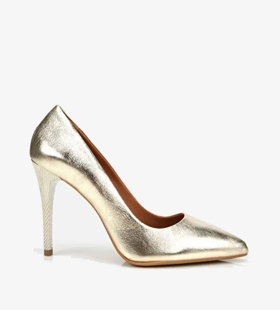 Kadın Deri Gold Yüksek Topuklu Stiletto 01AYH312570A540 - Görsel 1