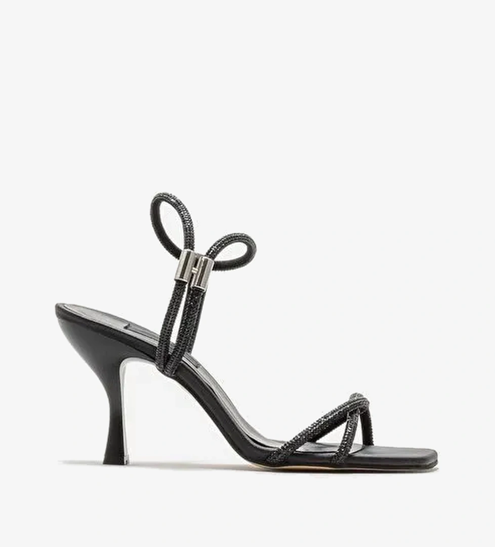 Siyah Kadın Topuklu Sandalet - Görsel 1