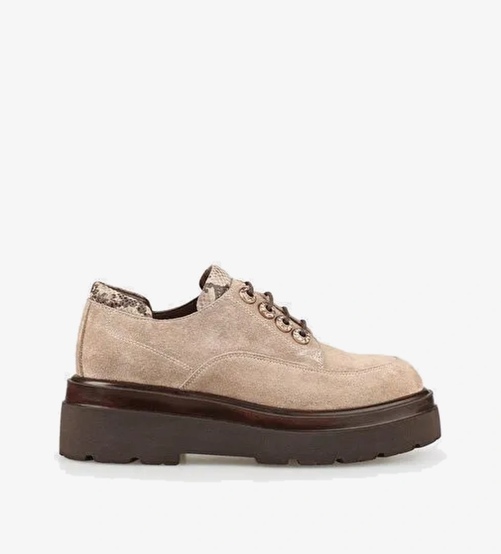 Vizon Deri Kadın Günlük Ayakkabı - Görsel 1