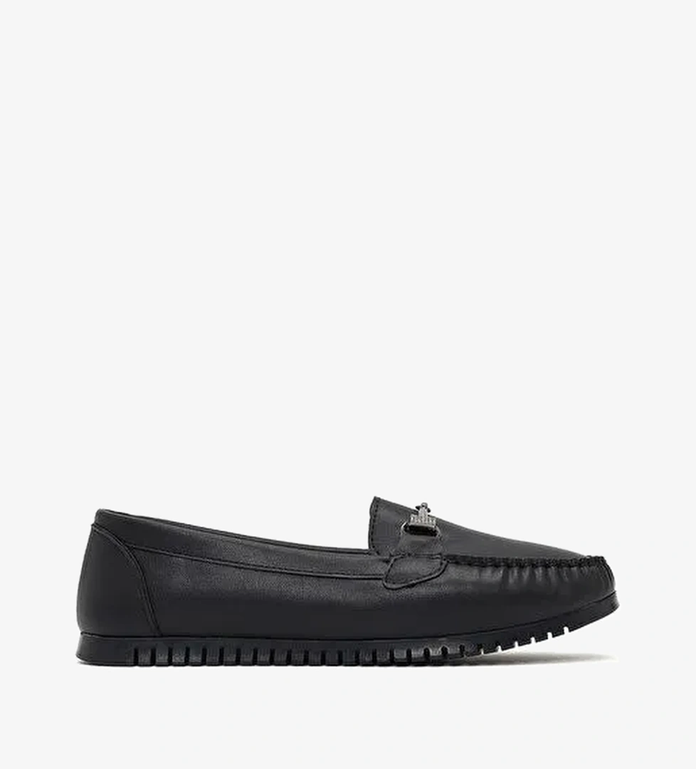 Kadın Siyah Tokalı Loafer 25AFE145018 - Görsel 1