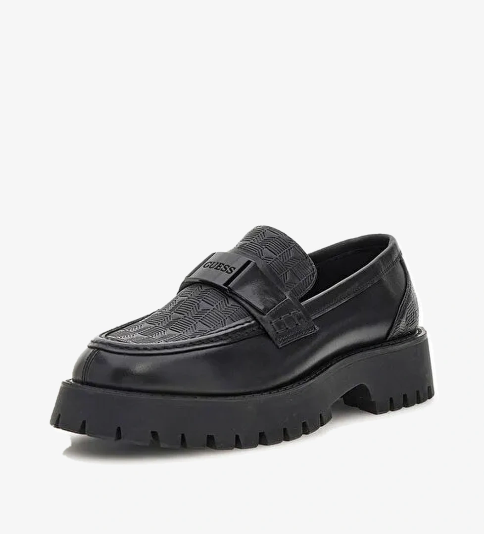 Guess Siyah Erkek Deri Loafer GORİZİA - Görsel 1