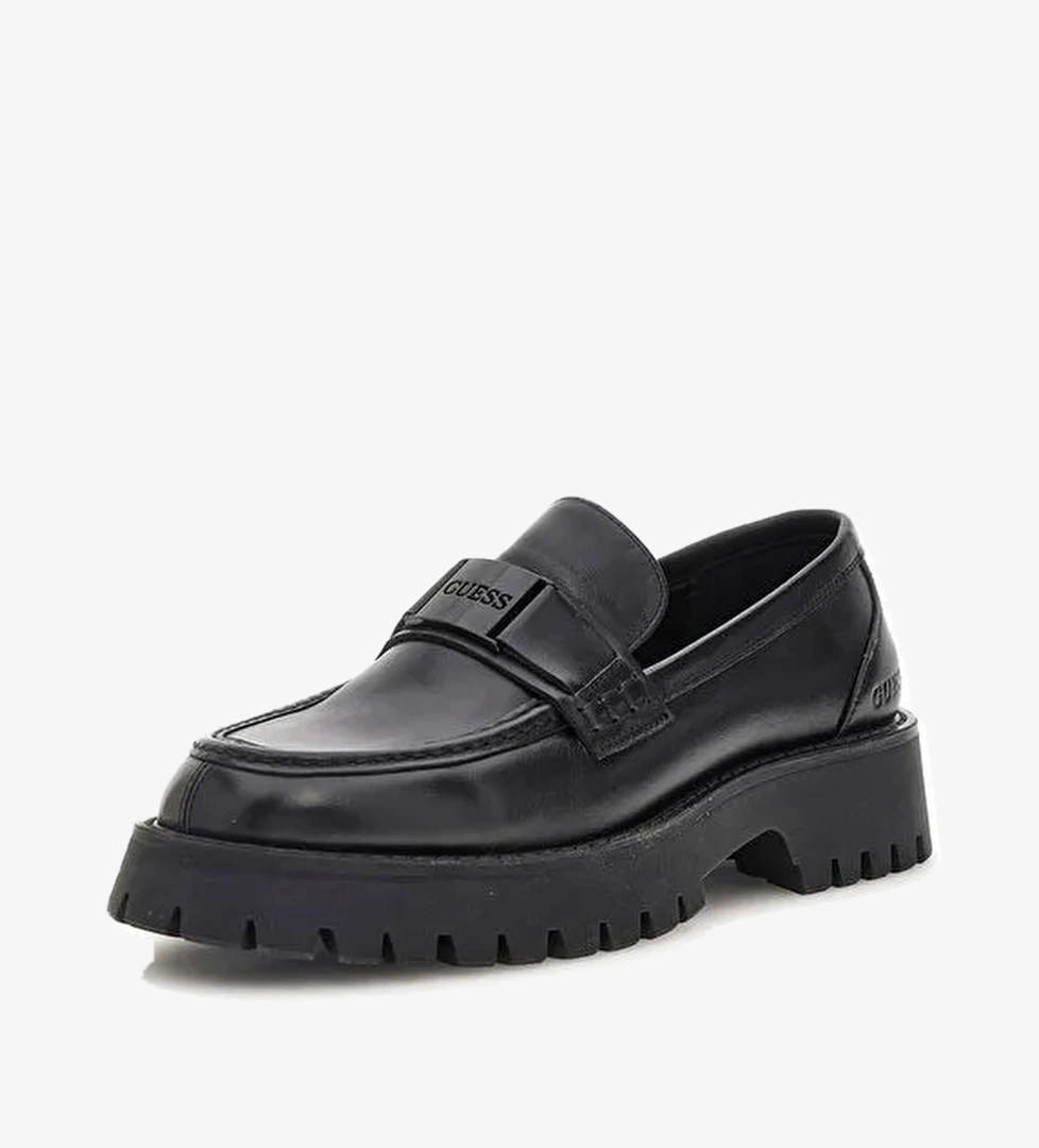 Guess Siyah Erkek Deri Loafer GORİZİA