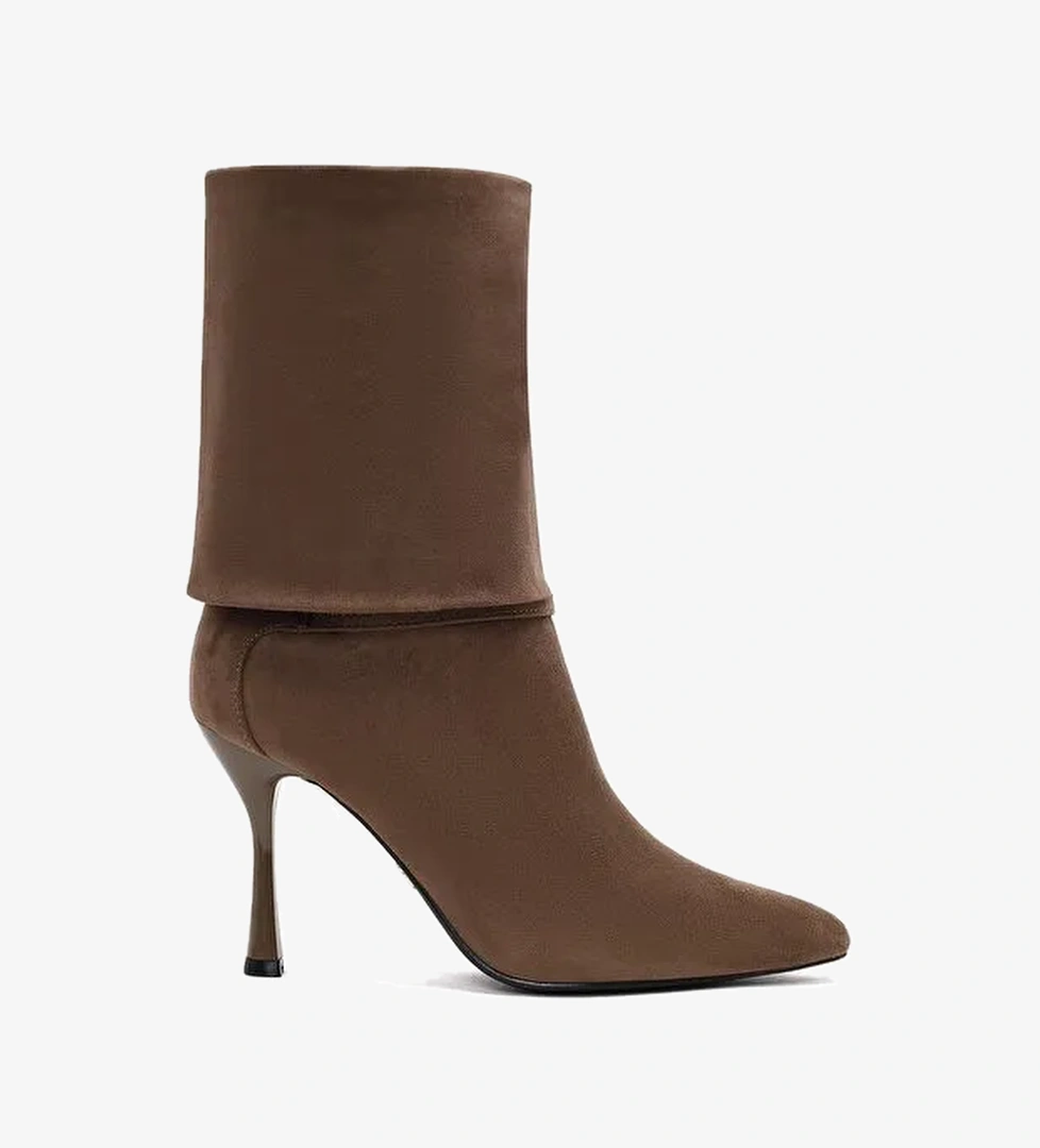 Kadın Vizon İnce Topuklu Süet Bot 25AFE481010 - Görsel 1