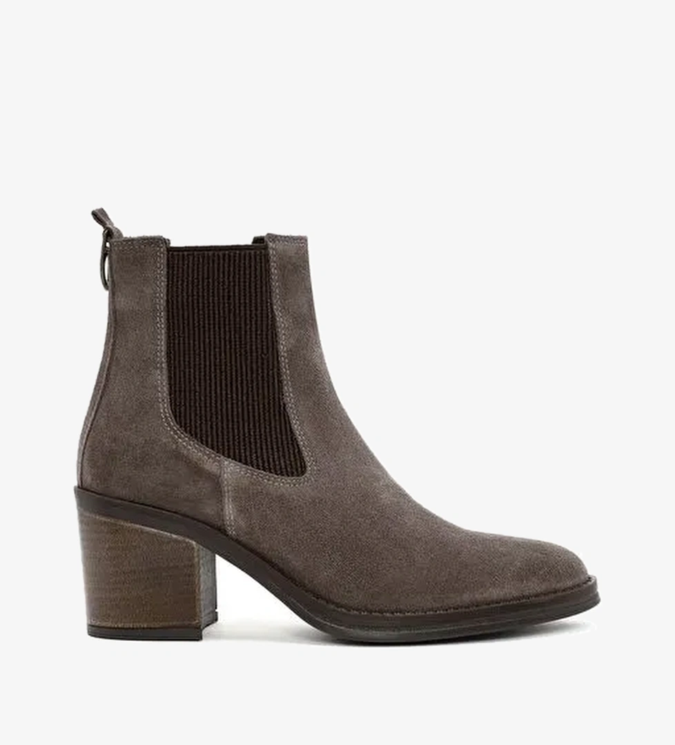 Kadın Vizon Topuklu Süet Deri Kovboy Bot 25WFD200610 - Görsel 1