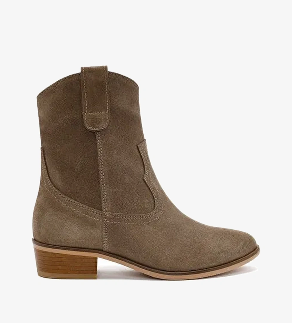 Kadın Vizon Süet Deri Kovboy Bot 25AFD150610 - Görsel 1