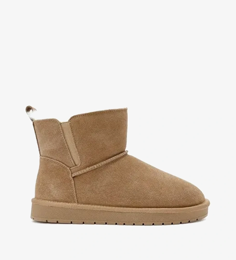 Kadın Camel Süet Deri Teddy Bot 25WFD478310 - Görsel 1