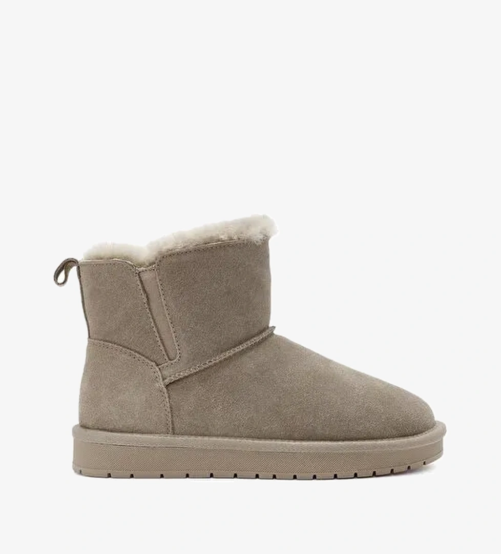 Kadın Vizon Süet Deri Teddy Bot 25WFD478310 - Görsel 1