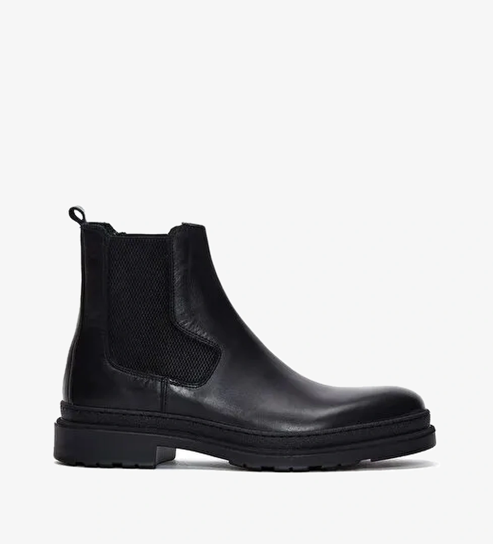 Erkek Siyah Deri Chelsea Bot 25WFD630118 - Görsel 1