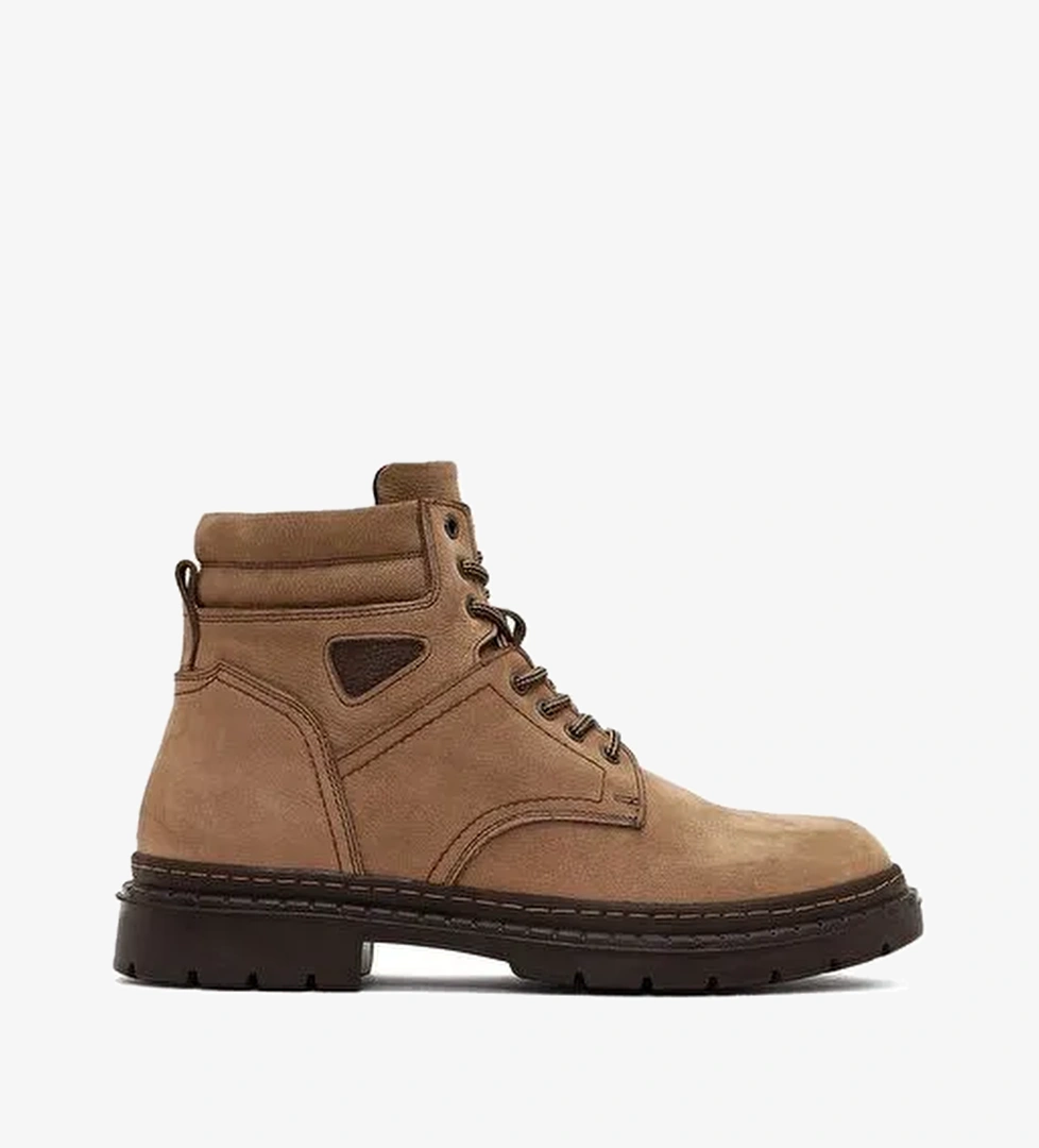 Erkek Vizon Bağcıklı Nubuk Deri Bot 25WFD7542V3 - Görsel 1