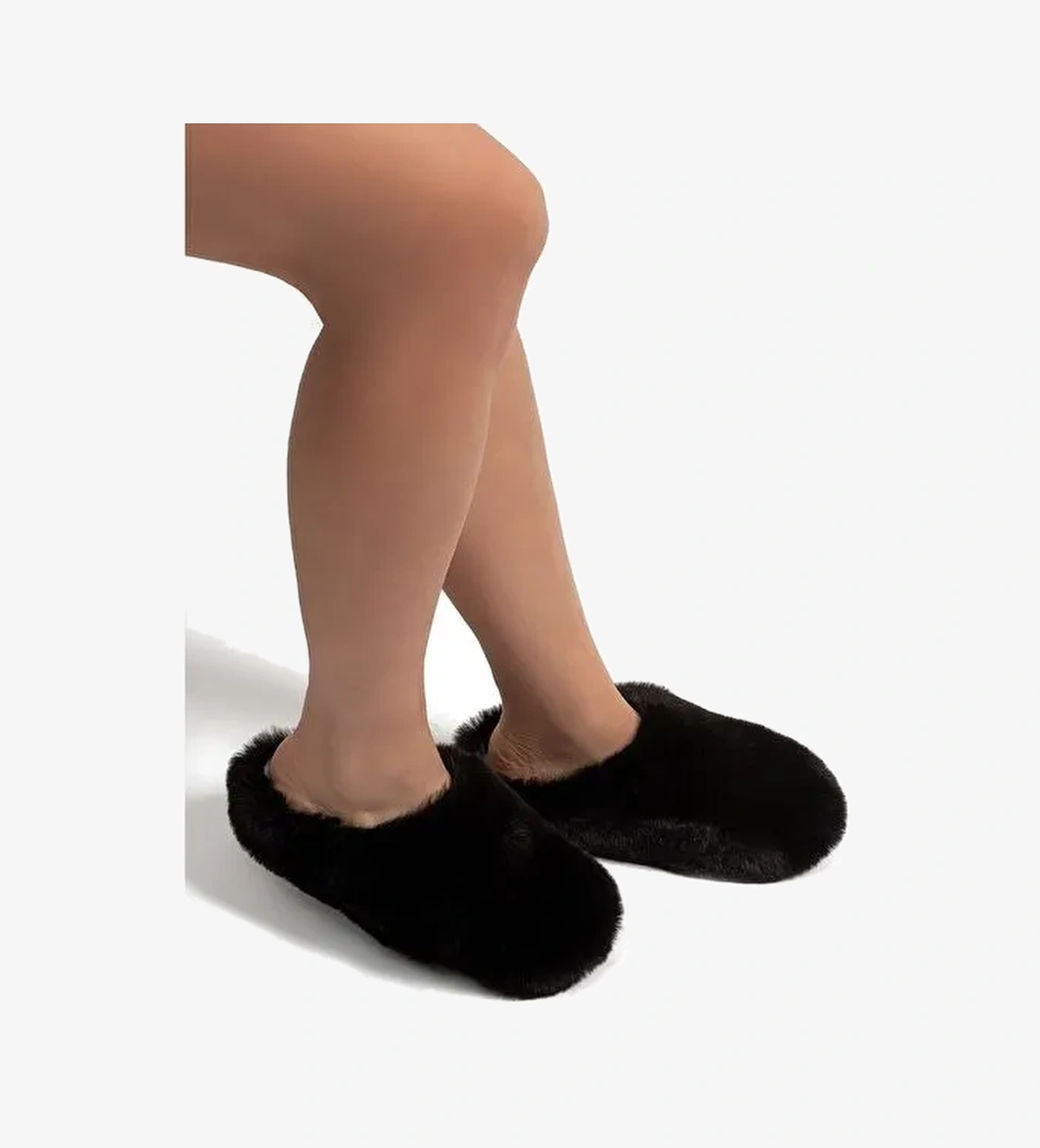 Stone Kadın Peluş Ev Terliği Siyah 37/41 - Görsel 1