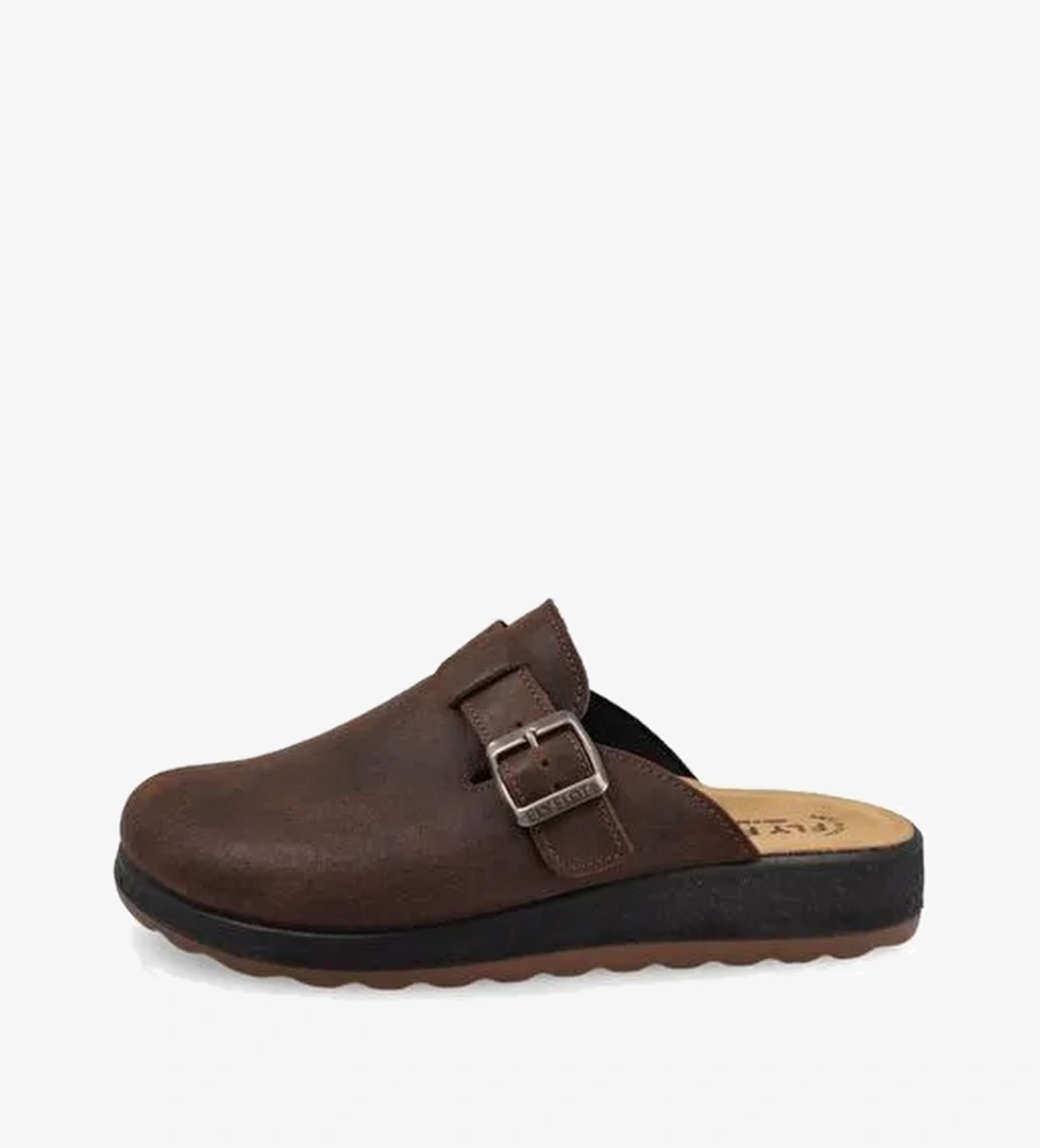 Erkek Terlik ( Ev ) 52 722 UL Fly Flot LEATHER MAN SLIPPER 2507-Dark Brown - Görsel 1