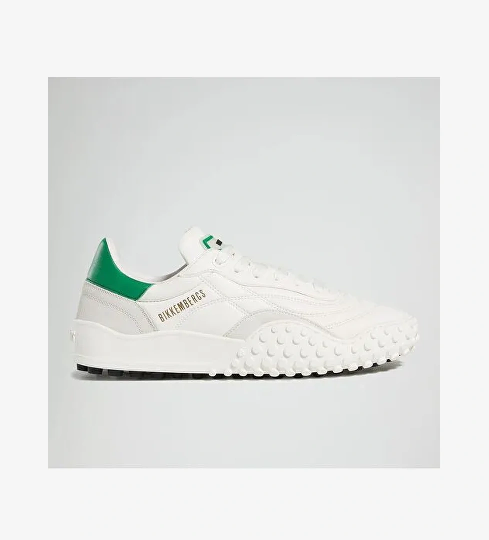 Erkek Sneaker ( Günlük) 27116/CP B BKKU Bikkembergs 64039996 Nappa White/Nappa Green - Görsel 1