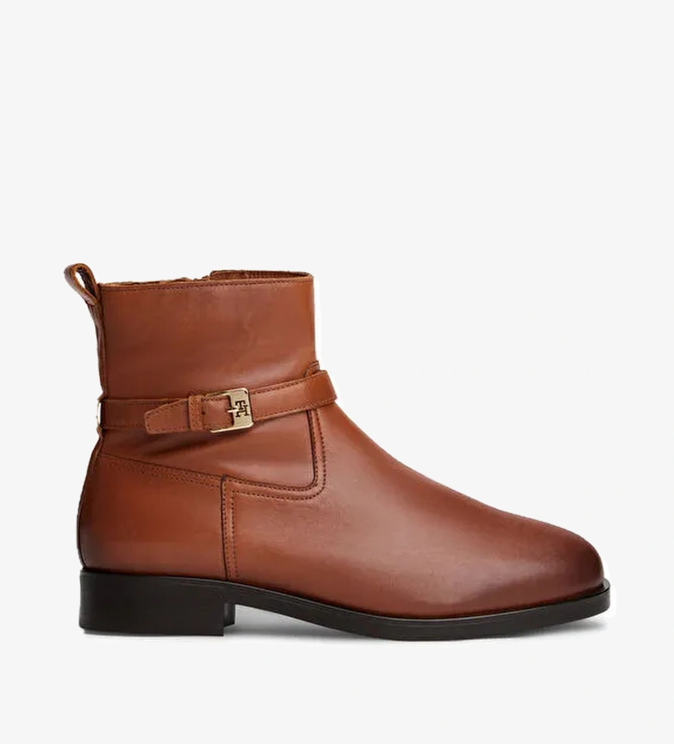 Tommy Hilfiger Kahverengi Kadın Deri Bot FW0FW08781GV0 - Görsel 1