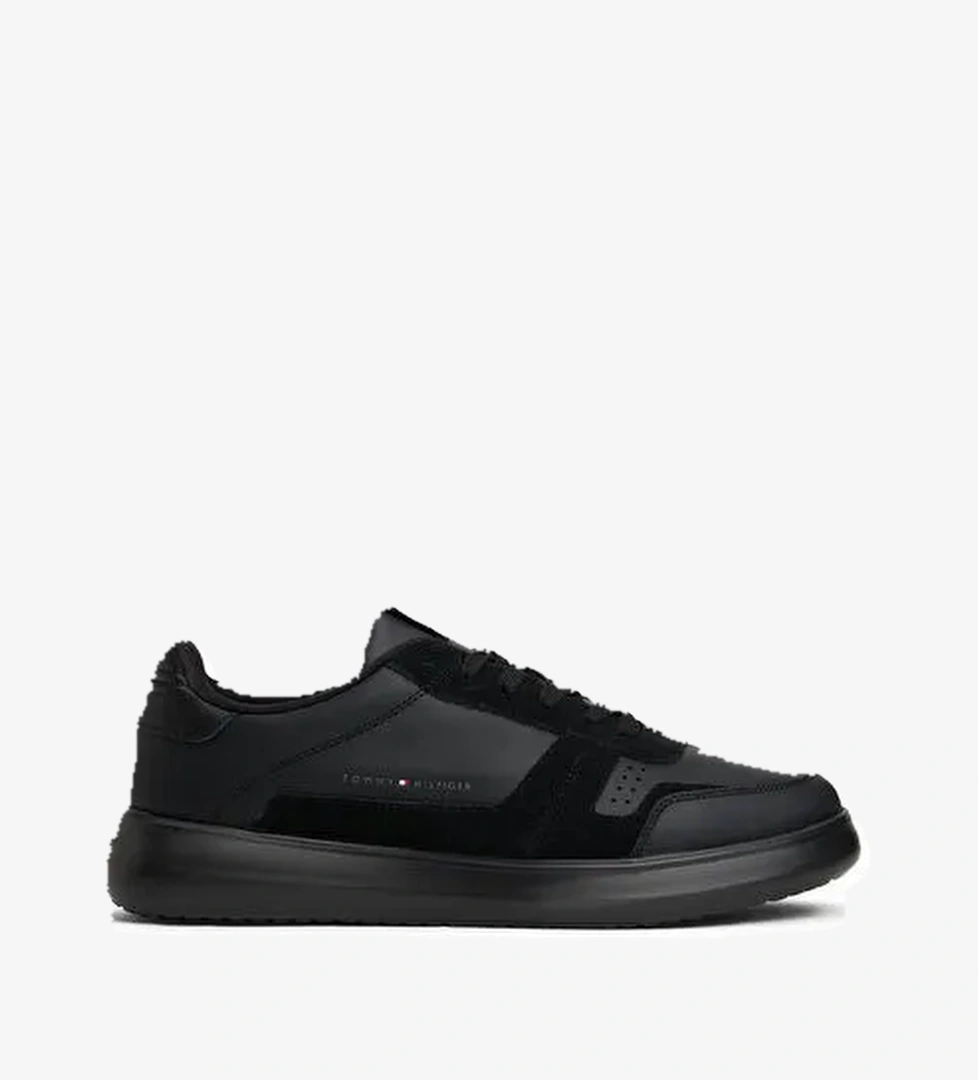 Tommy Hilfiger Siyah Erkek Deri Sneaker MODERN LIGHTCUP LTH WL - Görsel 1