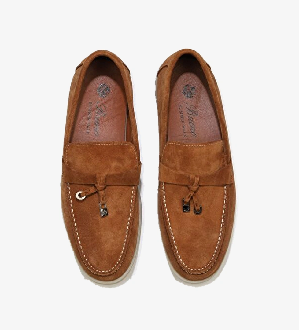 Bueno Shoes Kahverengi Açık Süet Erkek Loafer 05ms101