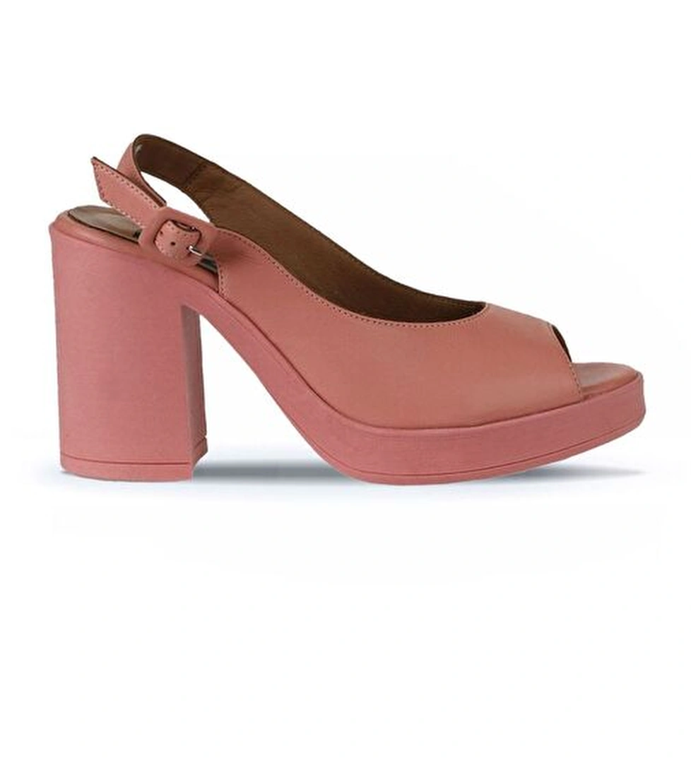 Bueno Shoes Pembe Deri Kadın Topuklu Sandalet 01wy12300 - Görsel 1