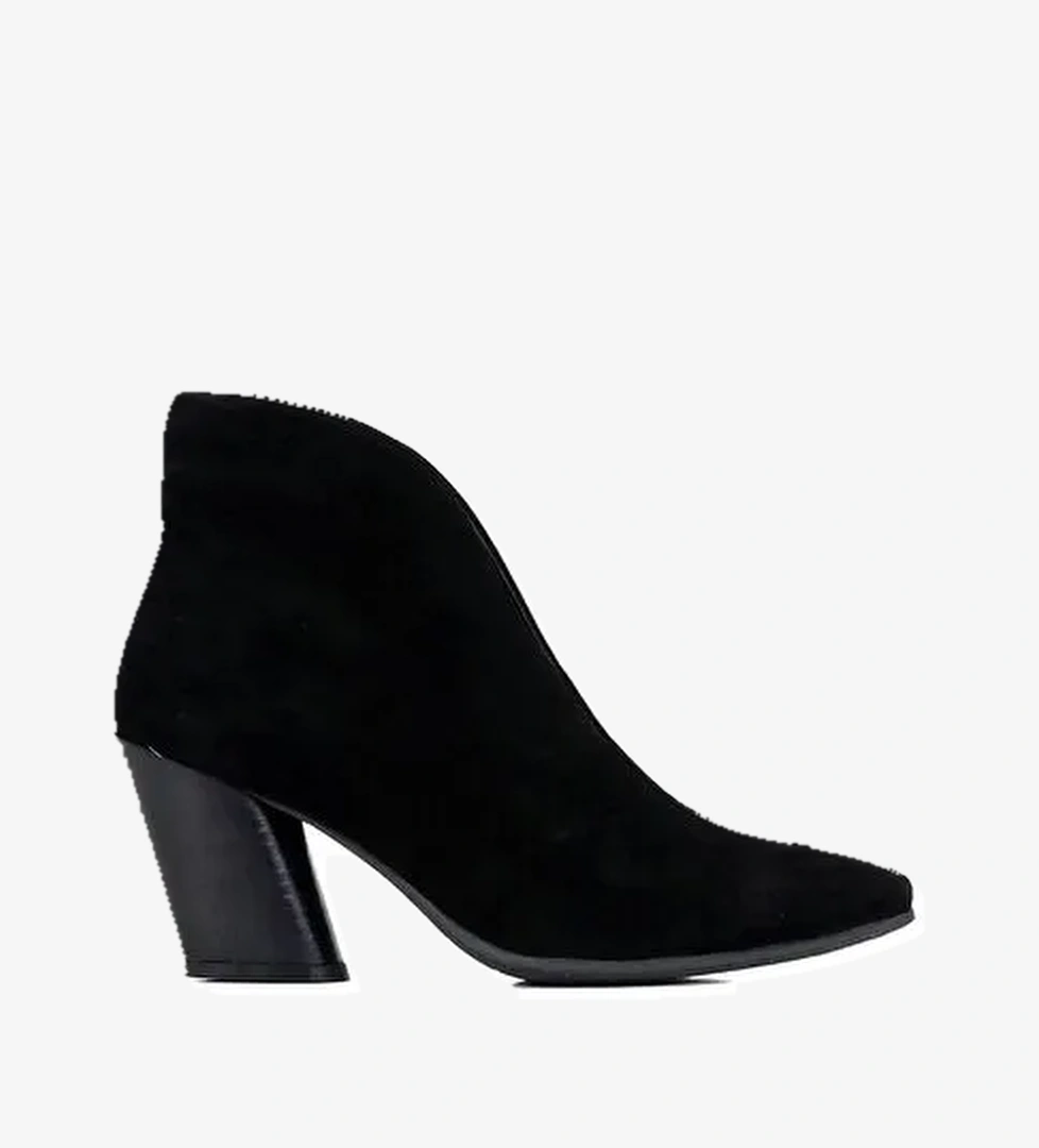 Bueno Shoes Siyah Metis Süet Kadın Topuklu Bot 01wr1404 - Görsel 1