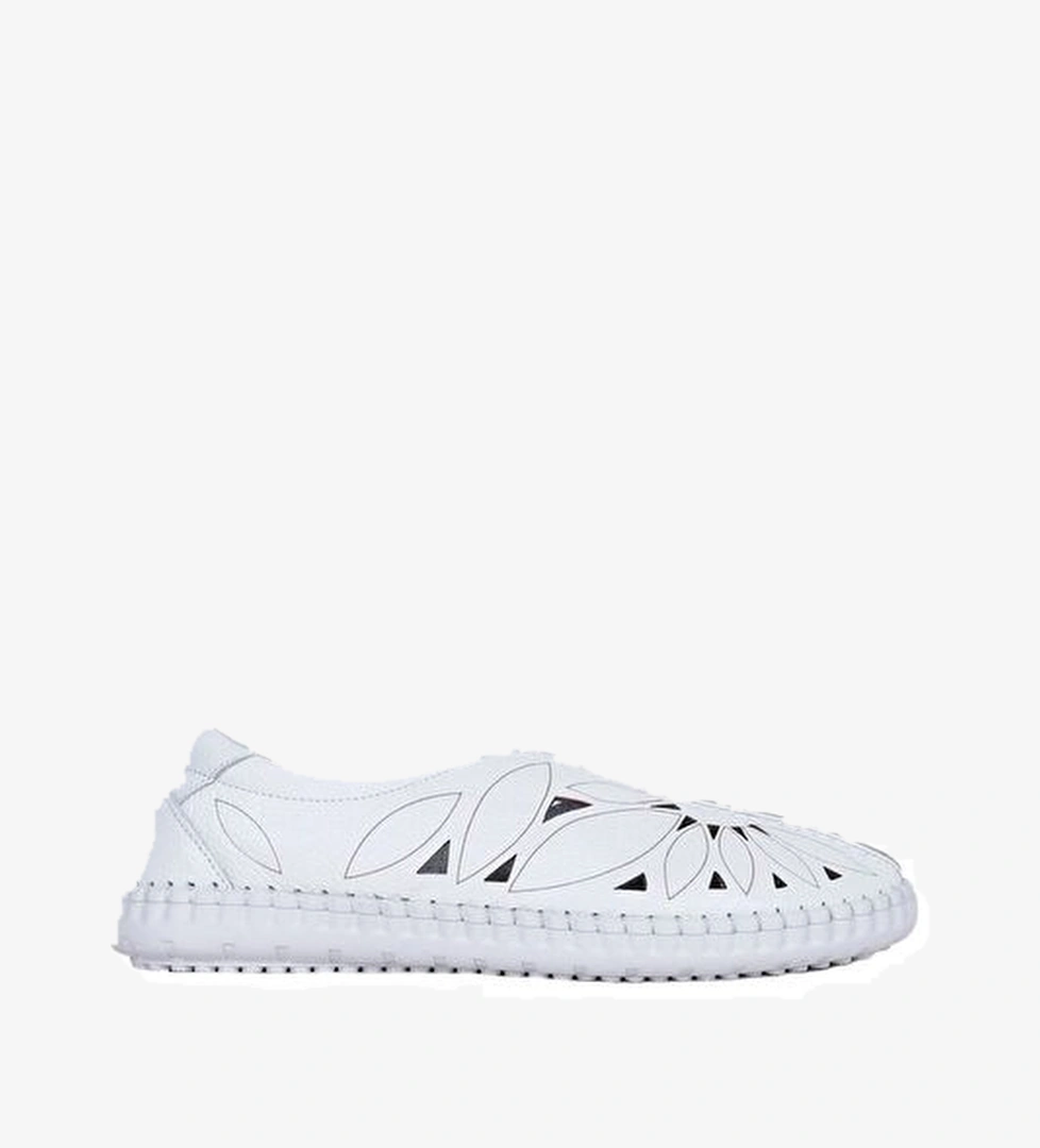 Bueno Shoes Beyaz Flotter Deri Kadın Günlük Ayakkabı 01wq0402 - Görsel 1