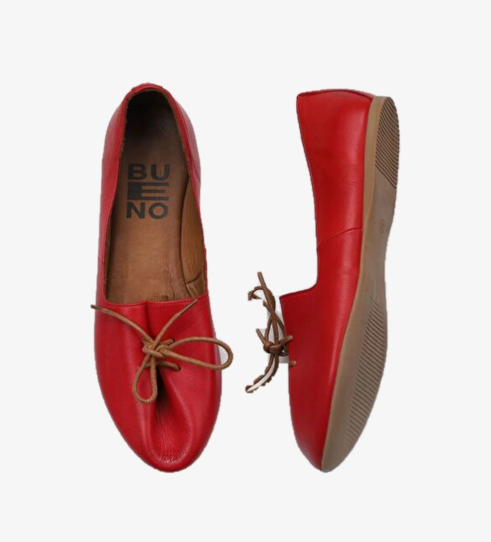 Bueno Shoes Kırmızı Deri Kadın Babet 01wl1237
