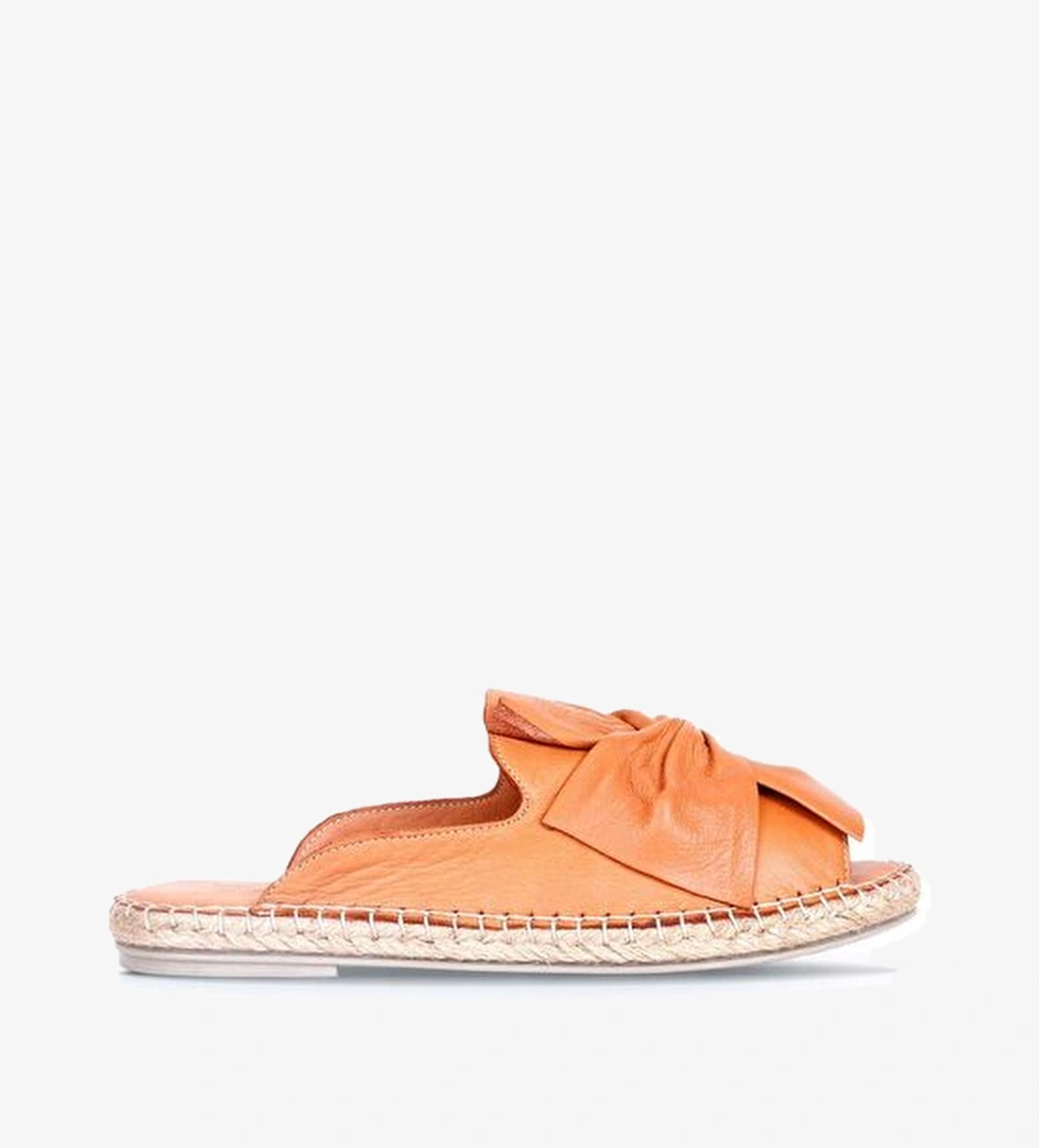 Bueno Shoes Taba Deri Kadın Espadril Terlik 01wn1632 - Görsel 1