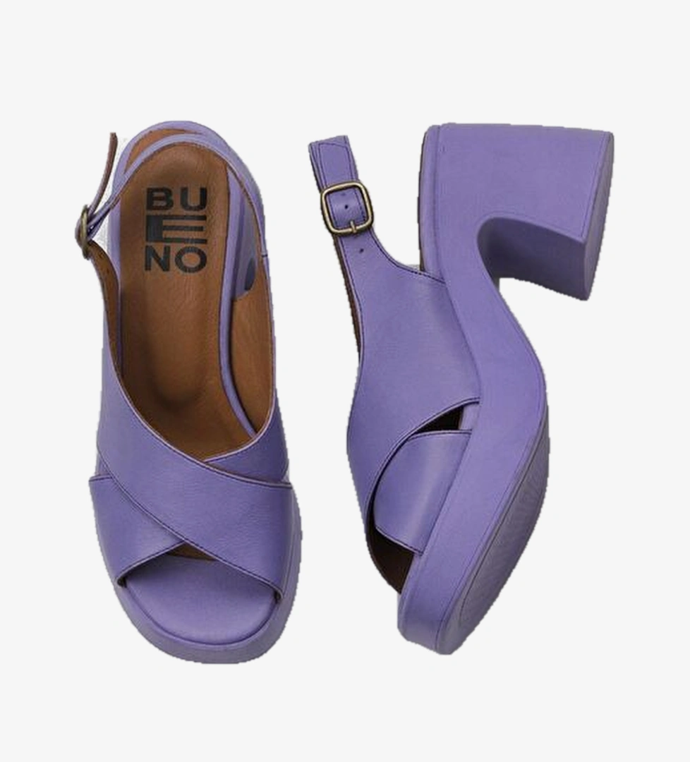 Bueno Shoes Lila Deri Kadın Dolgu Topuklu Ayakkabı 01wy12202