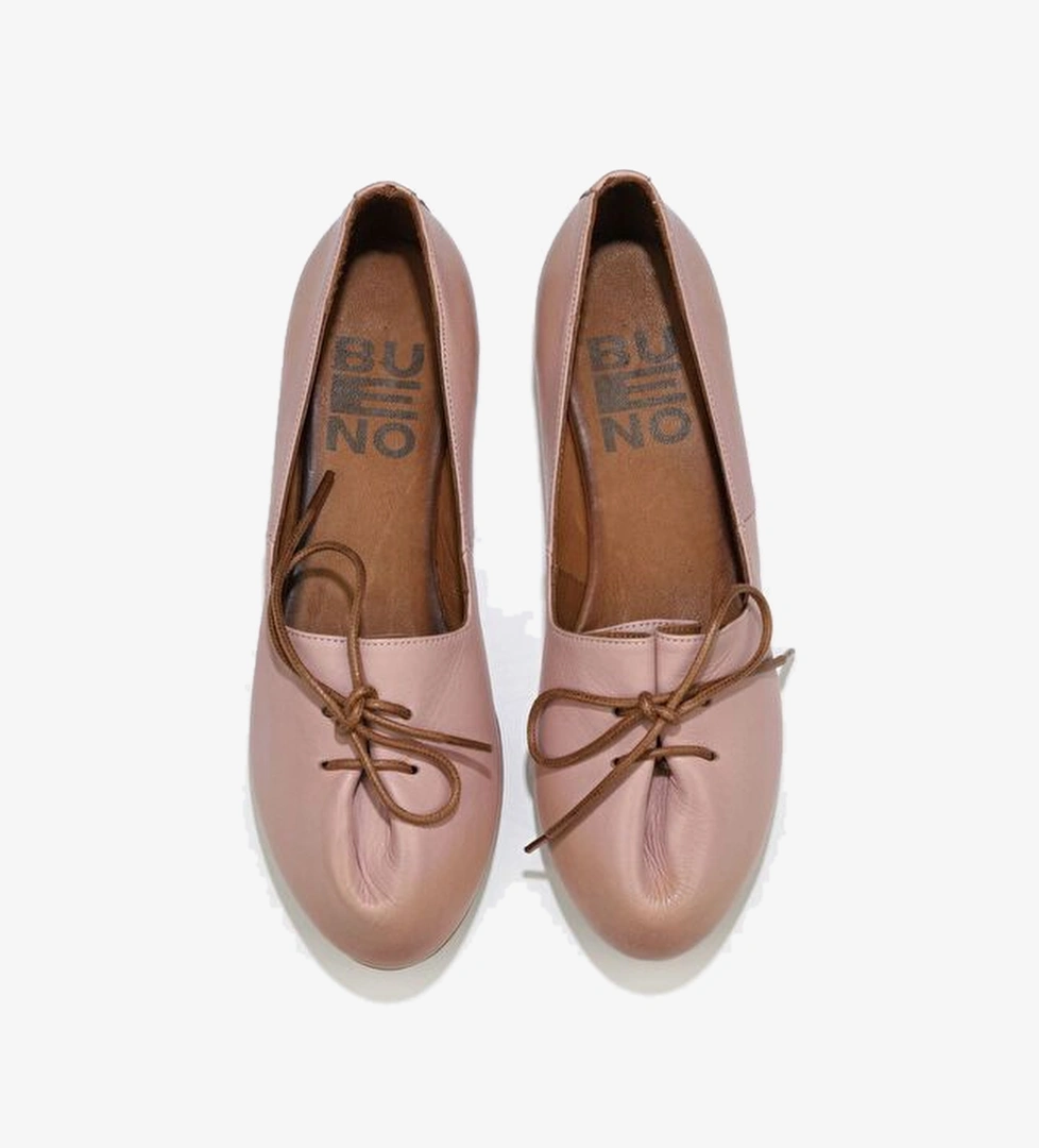 Bueno Shoes Gül Kurusu Deri Kadın Babet 01wl1237 - Görsel 1