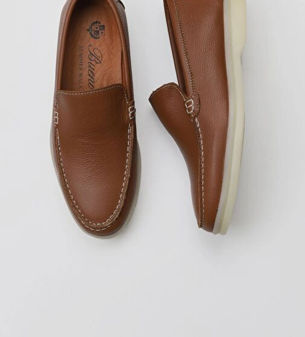 Bueno Shoes Taba Flotter Deri Kadın Loafer 05ws102 - Görsel 1