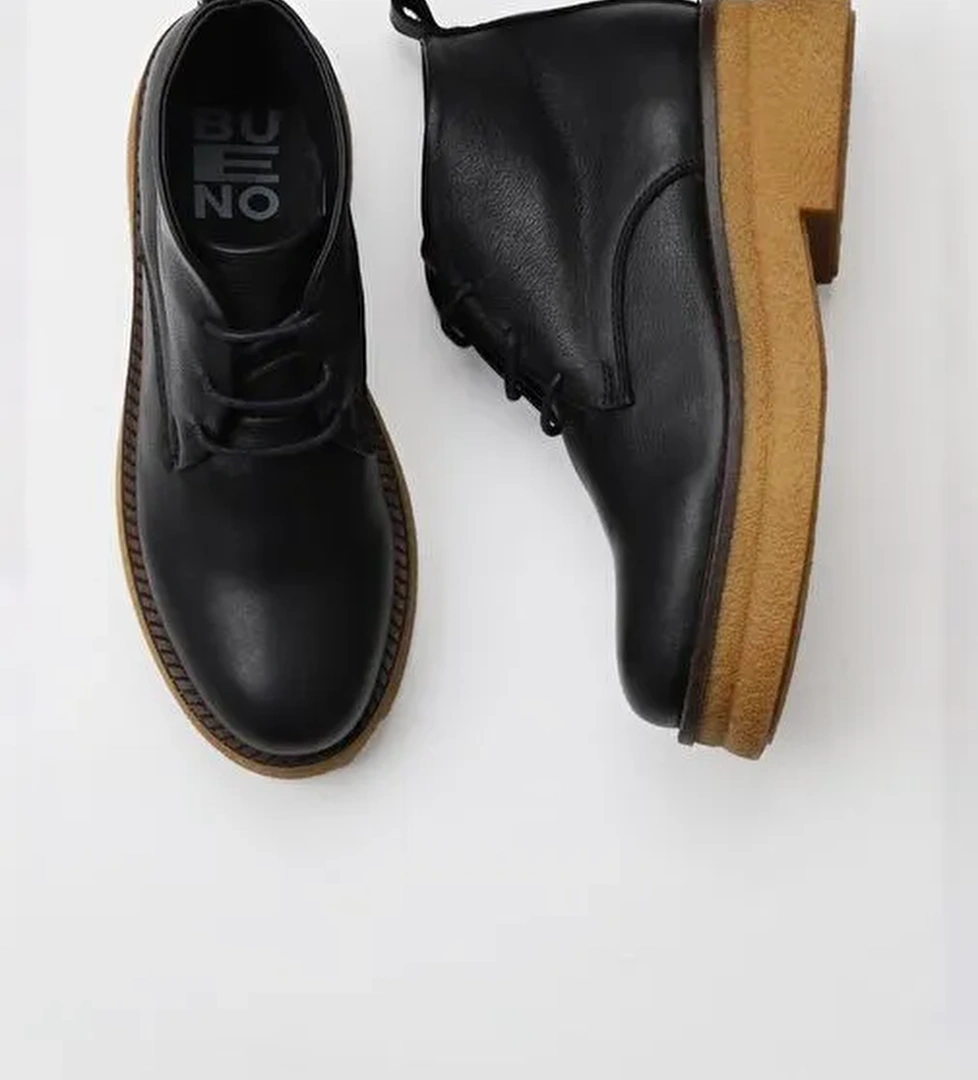 Bueno Shoes Siyah Deri Kadın Düz Bot 01wv0200 - Görsel 1