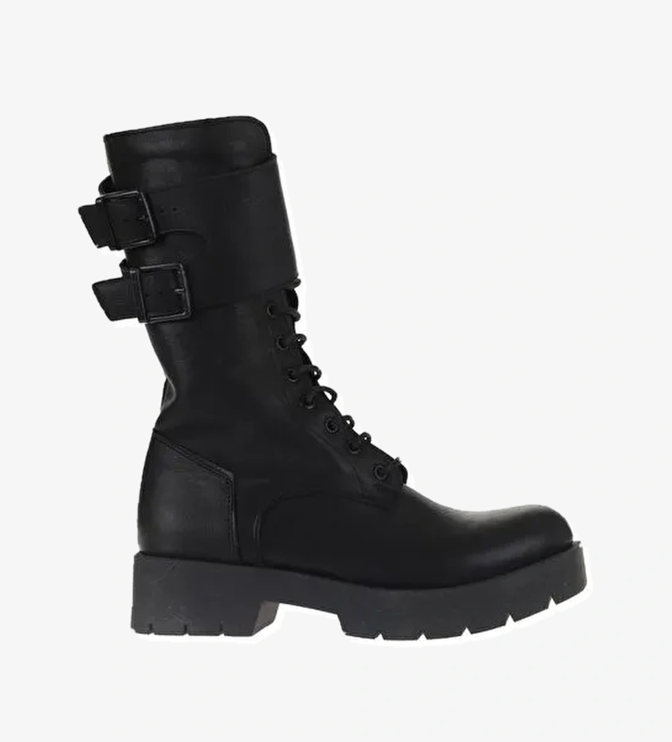 Bueno Shoes Siyah Deri Kadın Düz Bot 01wt2513 - Görsel 1