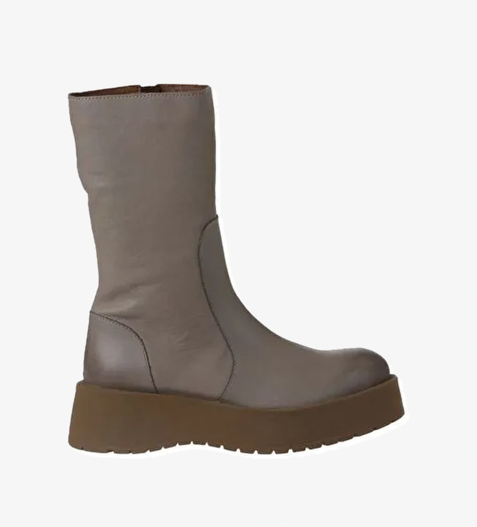 Bueno Shoes Vizon Açık Deri Kadın Dolgu Topuklu Bot 01wv1302 - Görsel 1