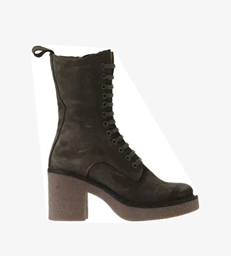 Bueno Shoes Haki Süet Kadın Topuklu Bot 01wt2902 - Görsel 1