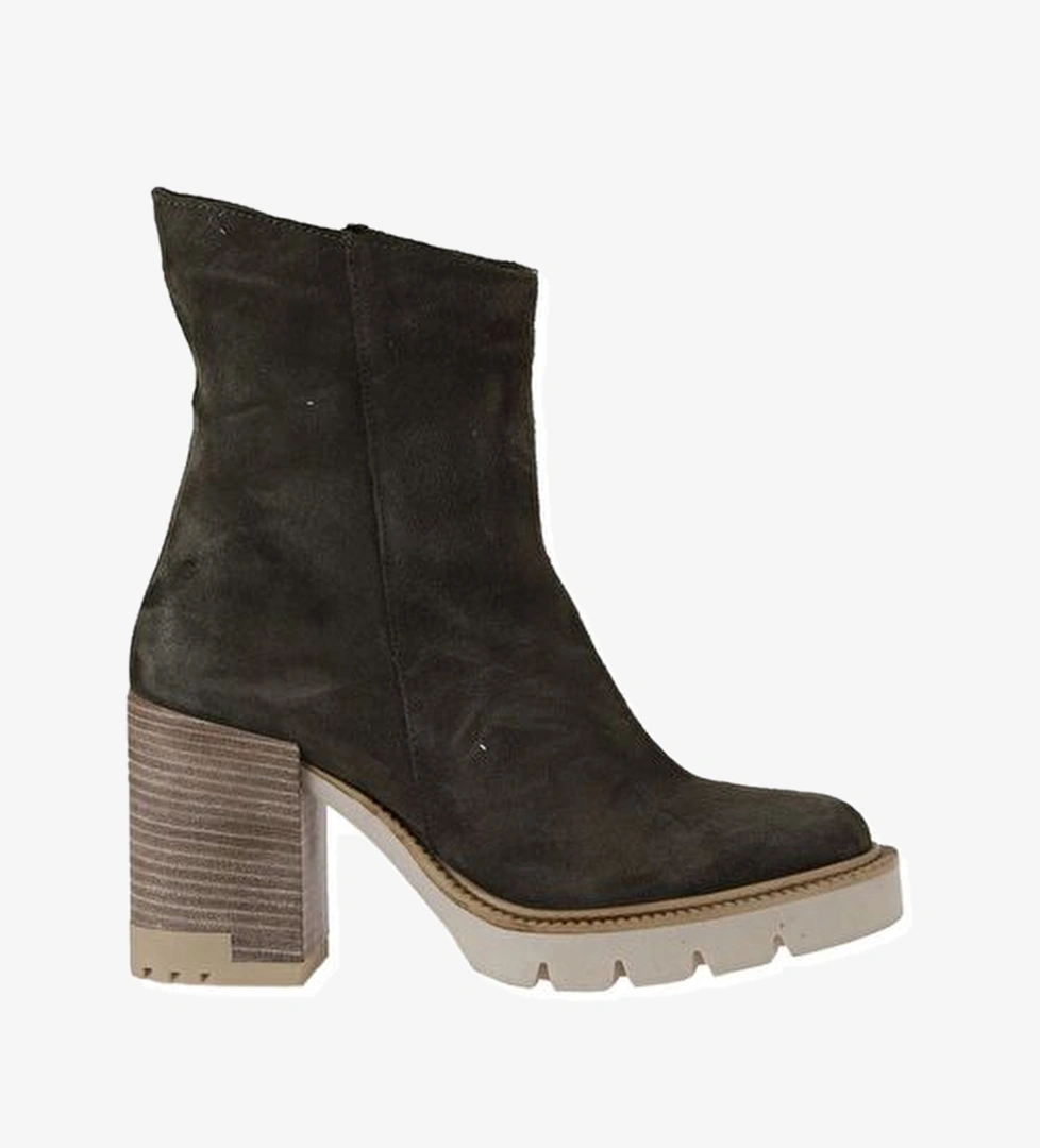 Bueno Shoes Haki Süet Kadın Topuklu Bot 01wv0500 - Görsel 1