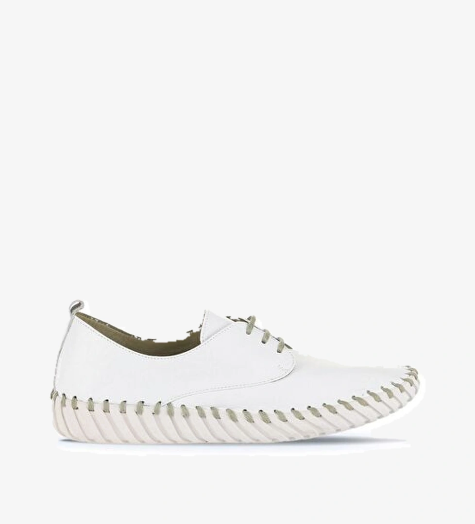 Bueno Shoes Haki Deri Kadın Düz Ayakkabı 01wq0200 - Görsel 1