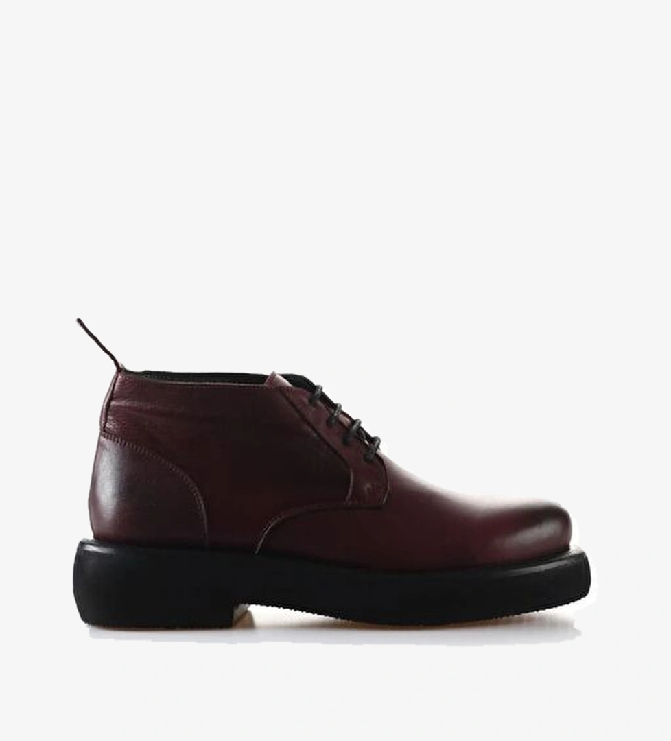 Bueno Shoes Bordo Deri Kadın Düz Bot 01wt0503 - Görsel 1