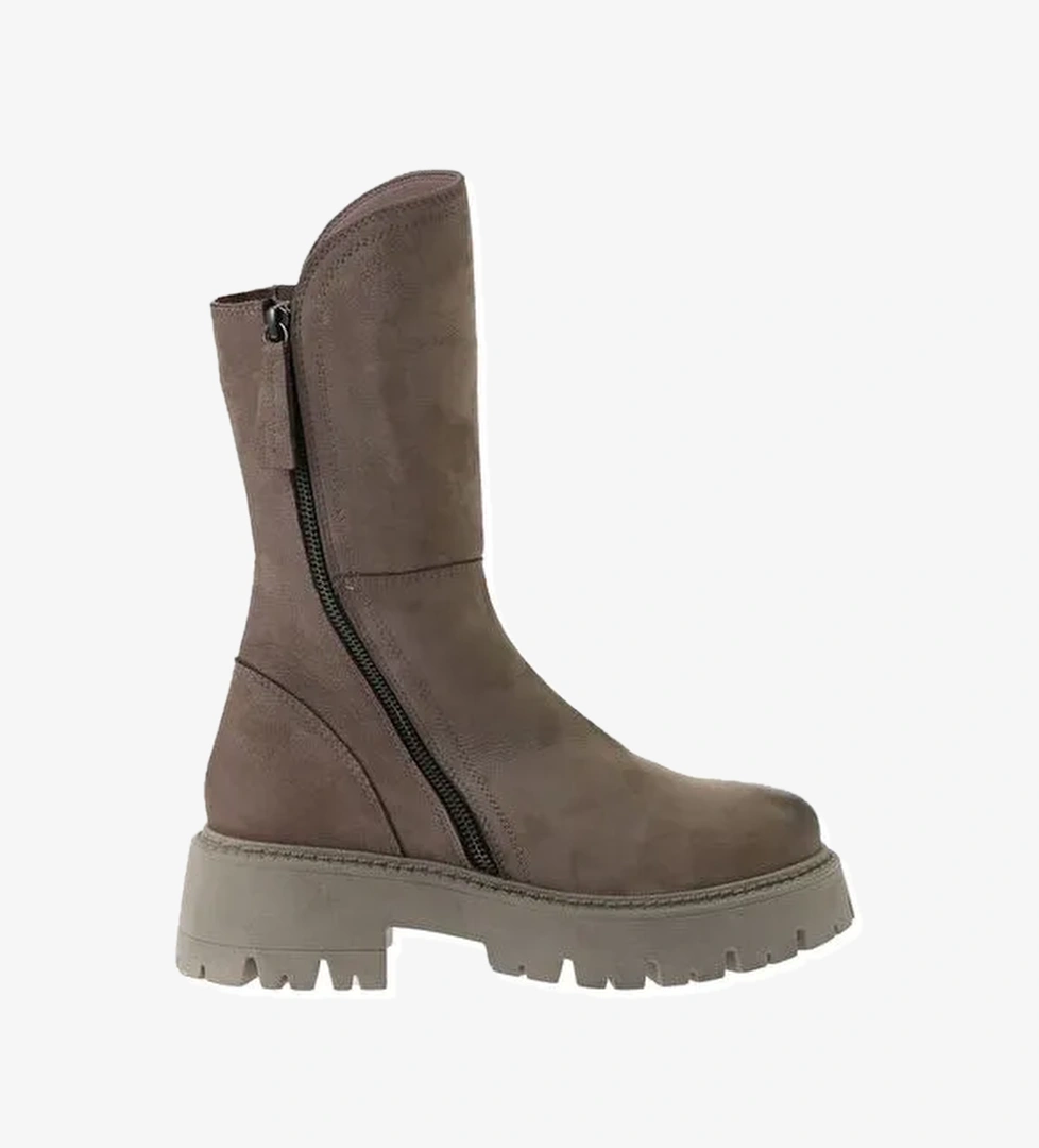 Bueno Shoes Vizon Nubuk Kadın Düz Bot 01wv3105 - Görsel 1