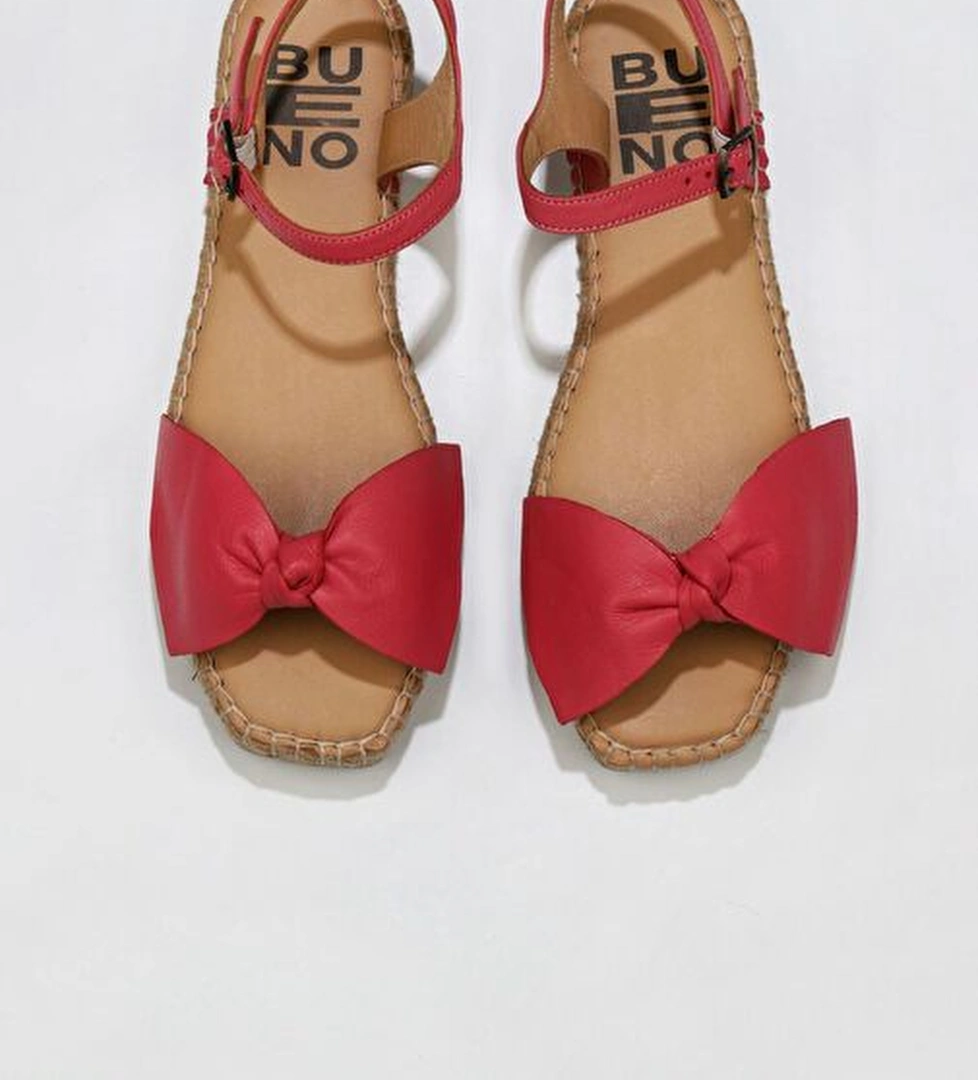 Bueno Shoes Fuşya Deri Kadın Espadril Sandalet 01wu5206 - Görsel 1