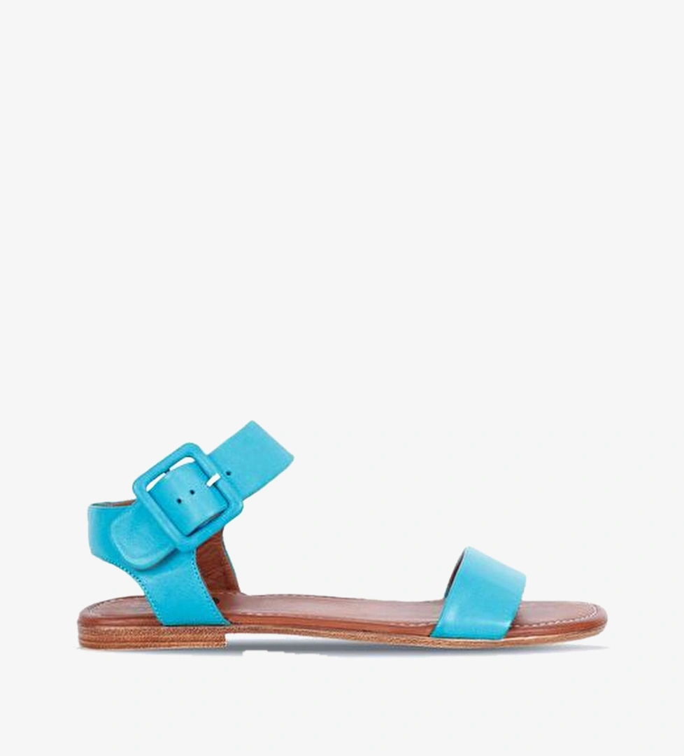 Bueno Shoes Mavi Deri Kadın Sandalet 01ws6900