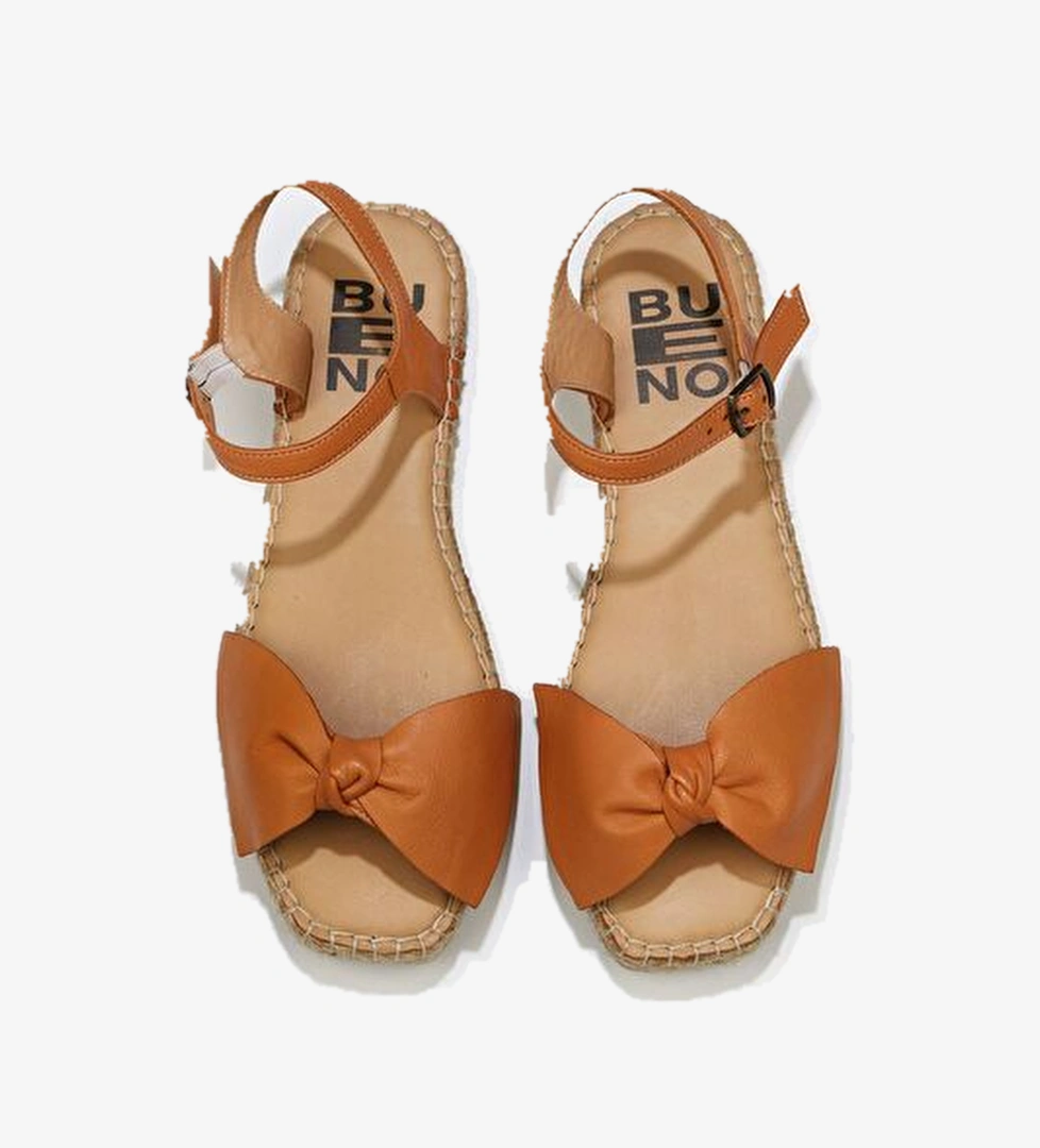 Bueno Shoes Taba Deri Kadın Espadril Sandalet 01wu5206 - Görsel 1