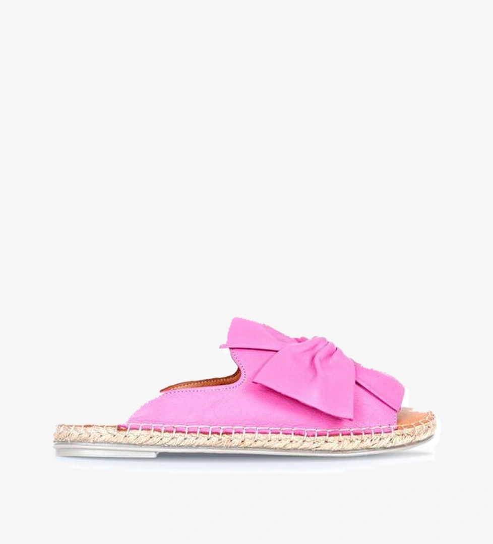 Bueno Shoes Fuşya Deri Kadın Espadril Terlik 01wn1632 - Görsel 1