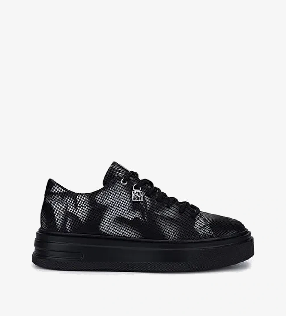 Valmenti Erkek Siyah Hakiki Deri Sneakers & Spor Ayakkabı - Görsel 1