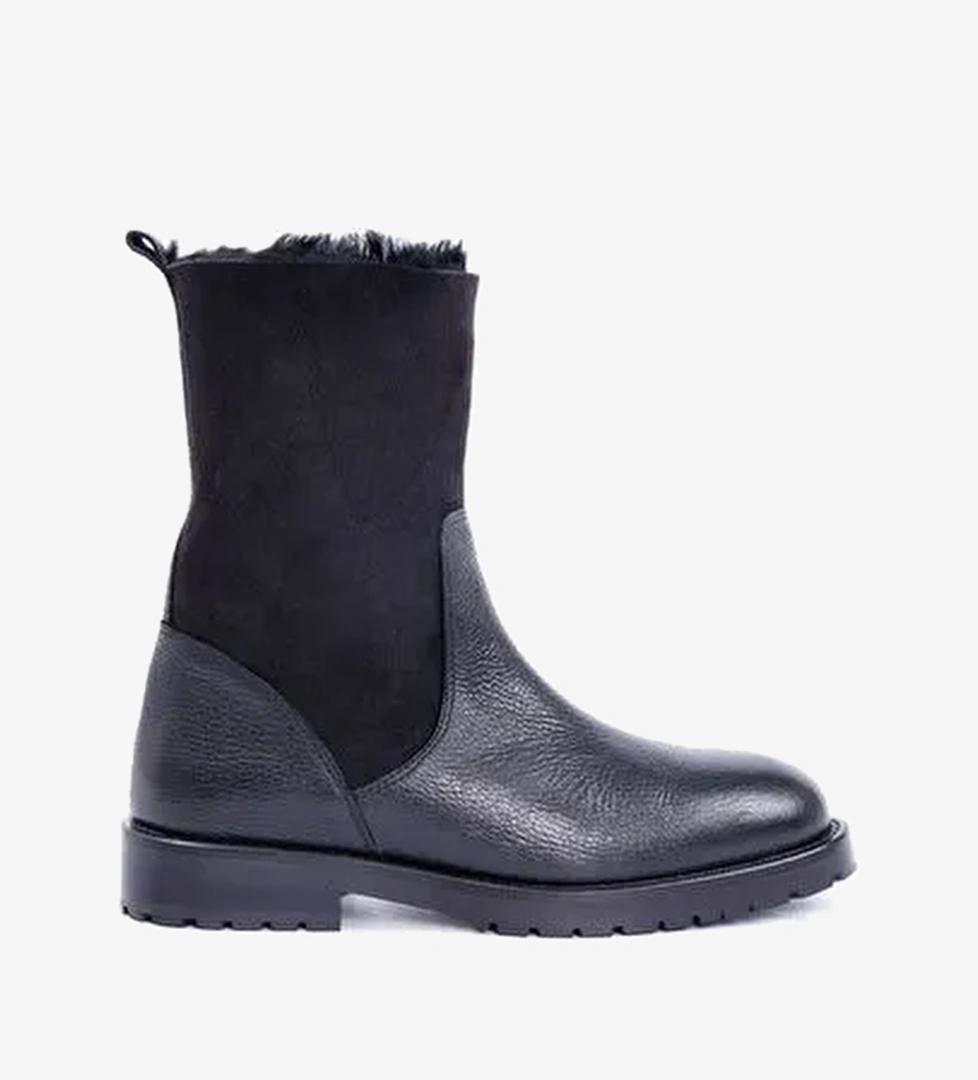 İçi Kürklü Deri Uzun Bot - Görsel 1