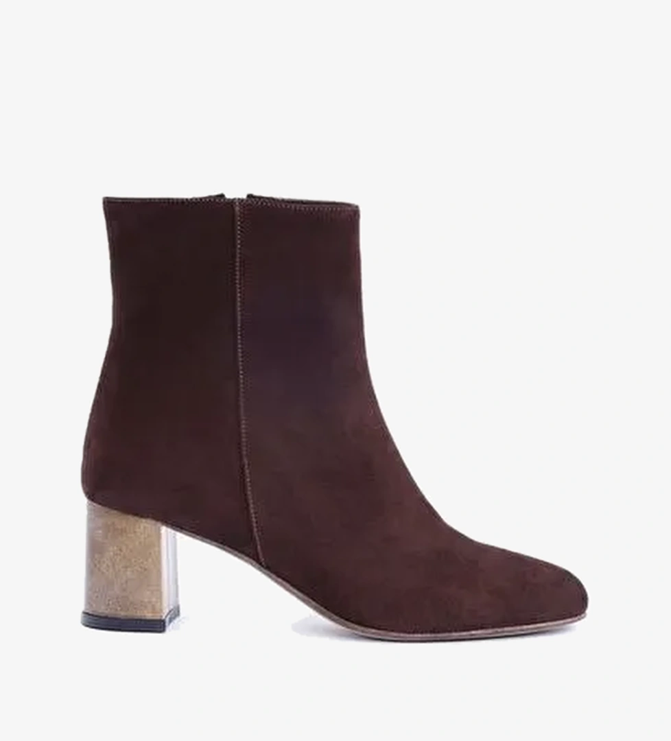 Metal Ökçeli Deri Topuklu Bot - Görsel 1