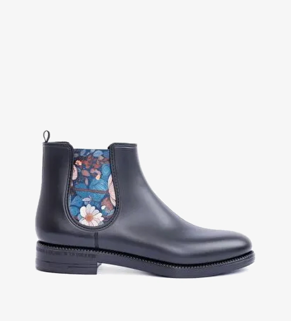 Çiçek Baskılı Lastikli Yağmur Botu - Görsel 1