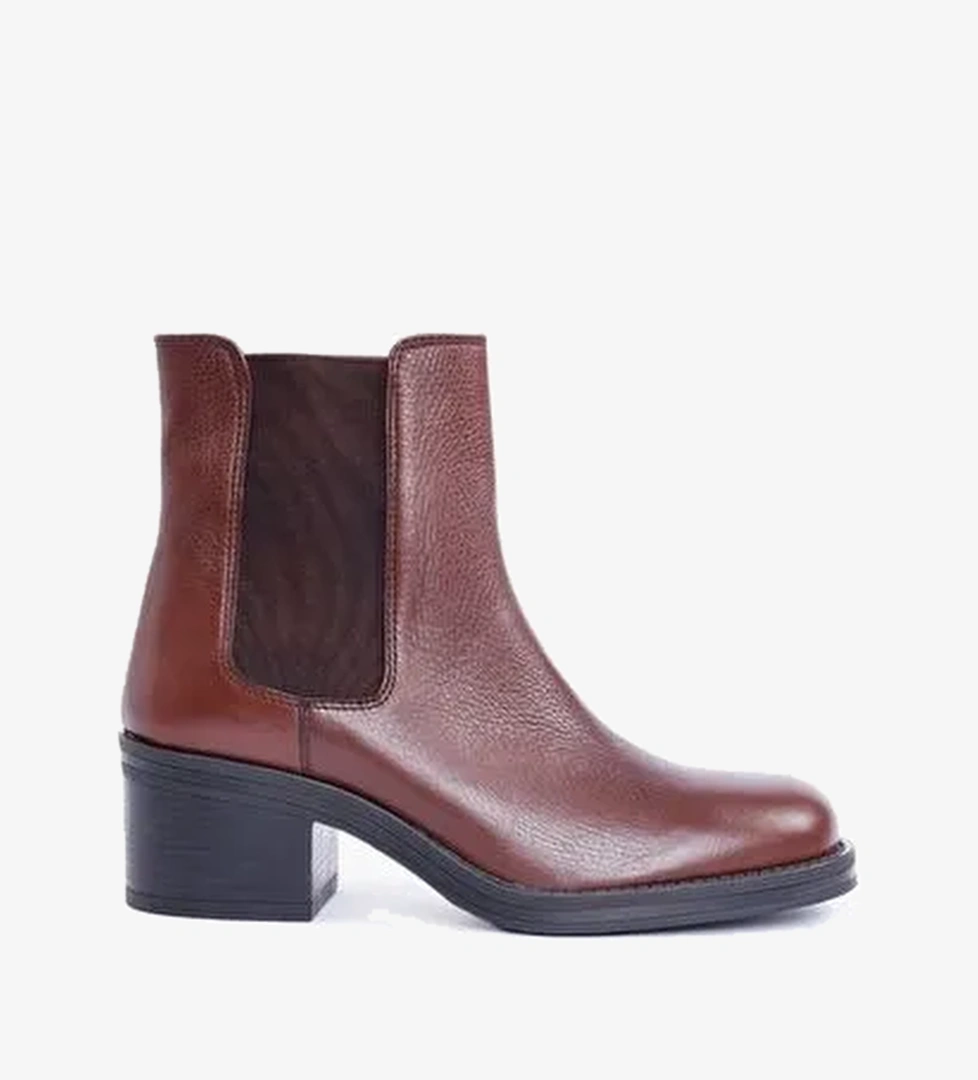 Lastikli Topuklu Deri Bot - Görsel 1